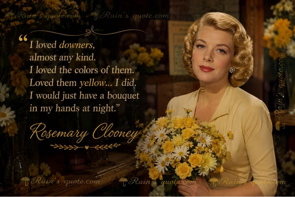“I loved downers, almost any kind. I loved the colors of them. Loved them yellow... I did. I would just have a bouquet in my hands at night.”