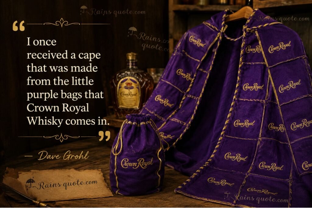 “I once received a cape that was made from the little purple bags that Crown Royal Whisky comes in.”