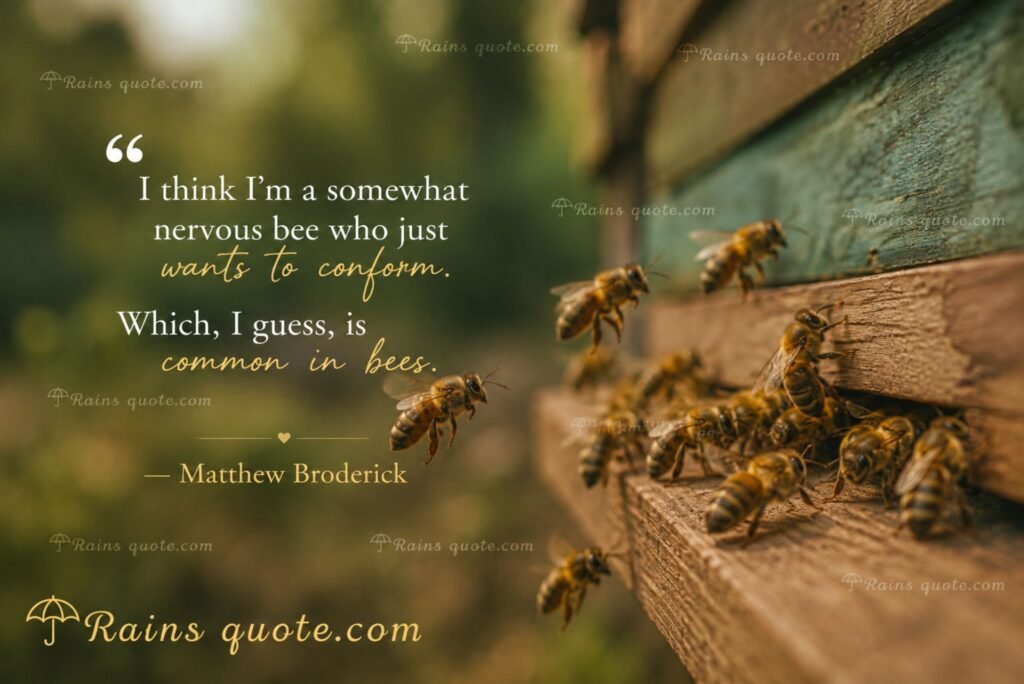 “I think I'm a somewhat nervous bee who just wants to conform. Which, I guess, is common in bees.”