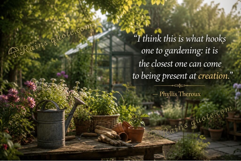 “I think this is what hooks one to gardening: it is the closest one can come to being present at creation.”
