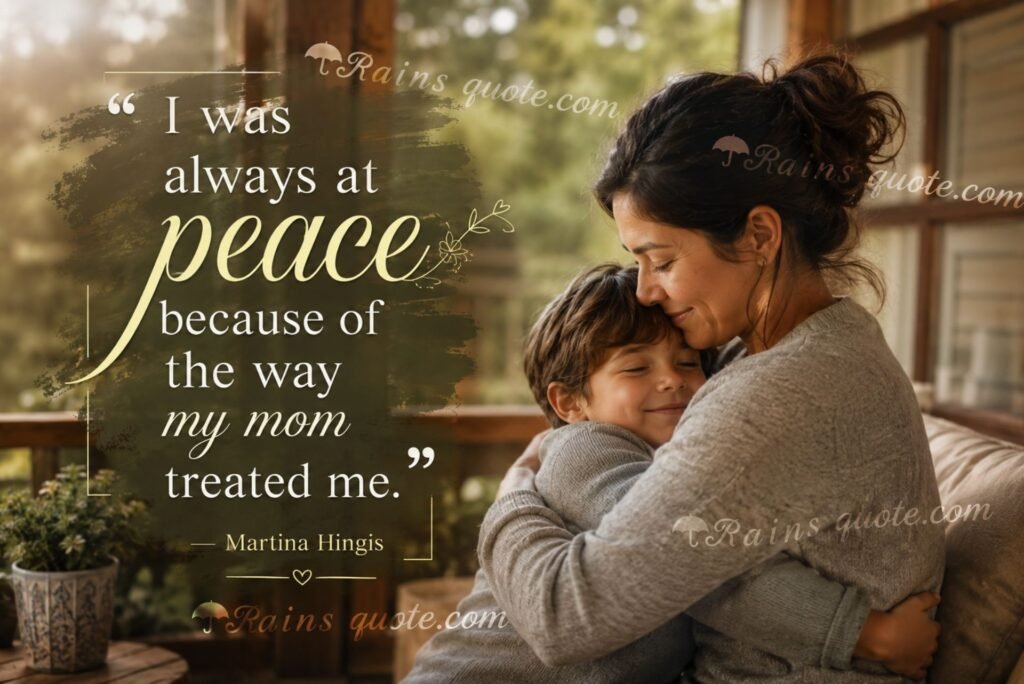 “I was always at peace because of the way my mom treated me.”