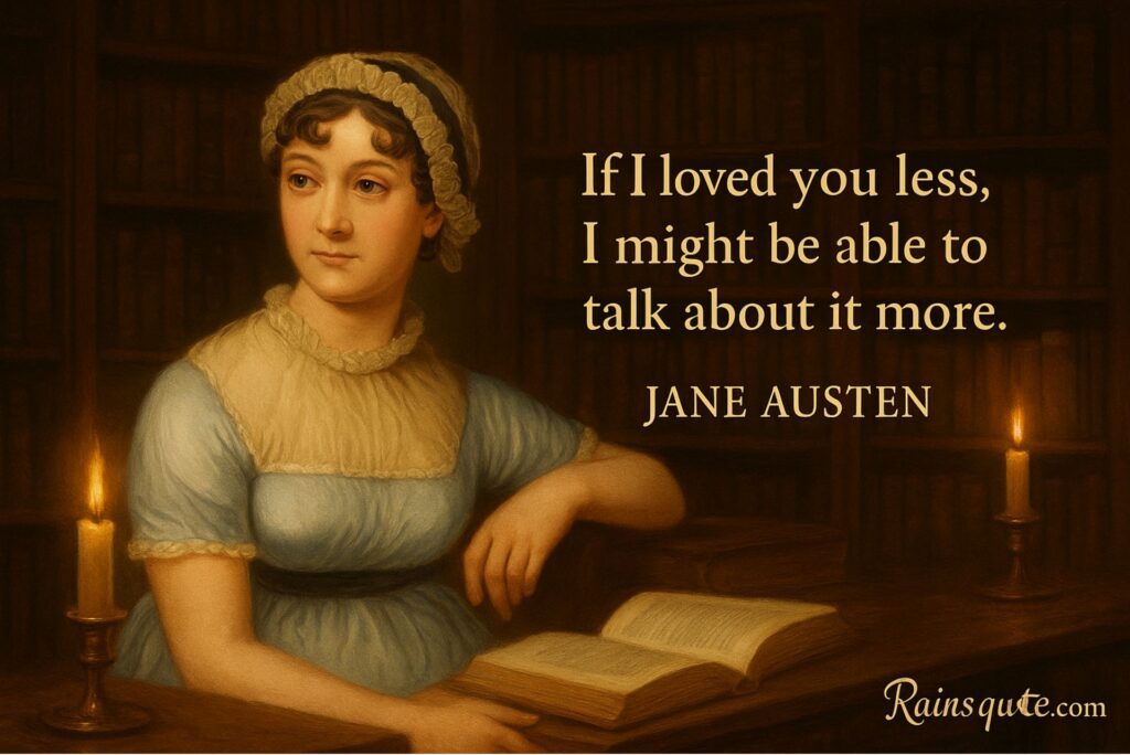 “If I loved you less, I might be able to talk about it more.”