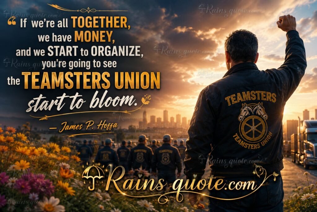  “If we're all together, we have money, and we start to organize, you're going to see the Teamsters Union start to bloom.”
