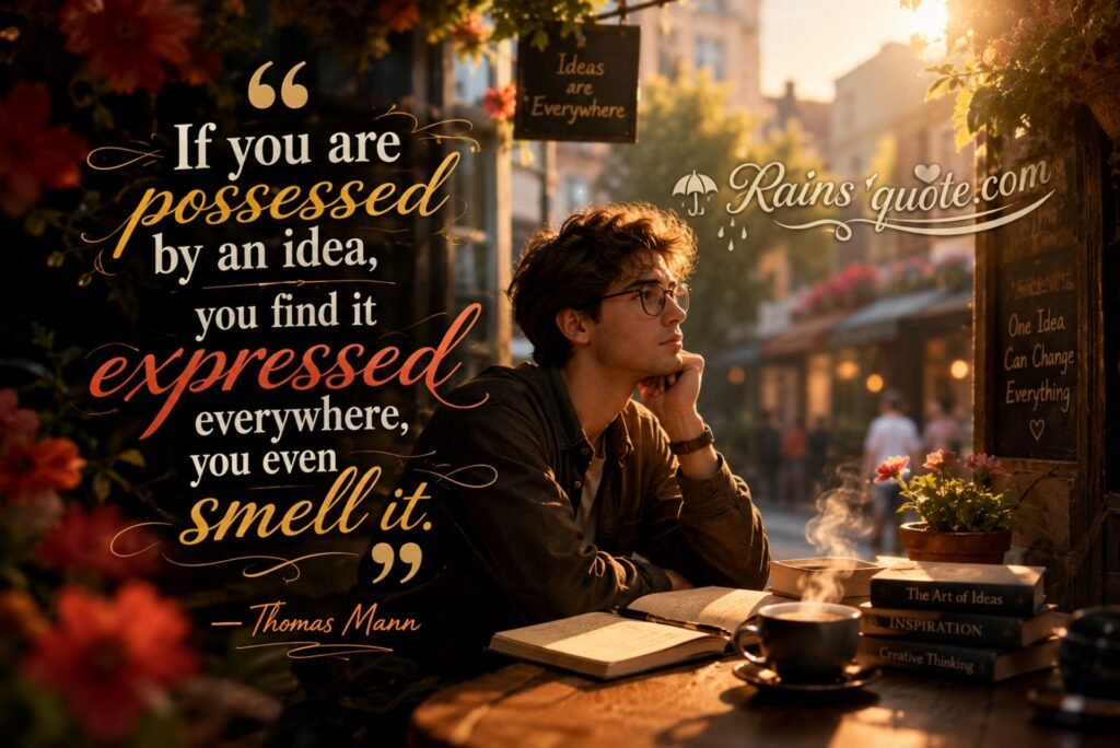 “If you are possessed by an idea, you find it expressed everywhere, you even smell it.” 