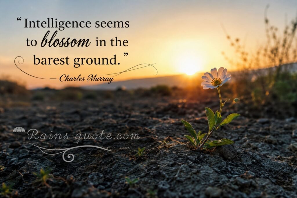 “Intelligence seems to blossom in the barest ground.”