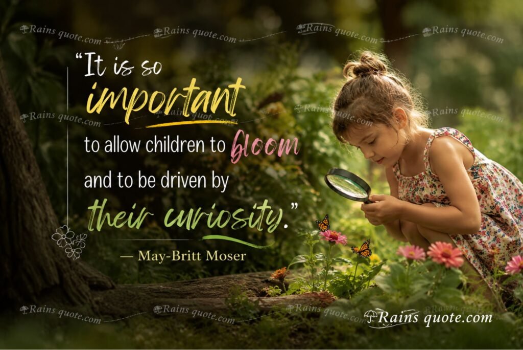 “It is so important to allow children to bloom and to be driven by their curiosity.”