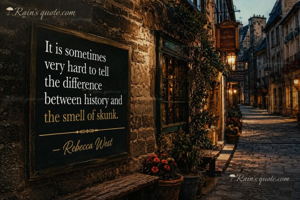 “It is sometimes very hard to tell the difference between history and the smell of skunk.” 