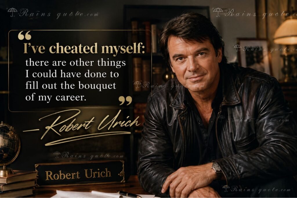 “I've cheated myself: there are other things I could have done to fill out the bouquet of my career.”