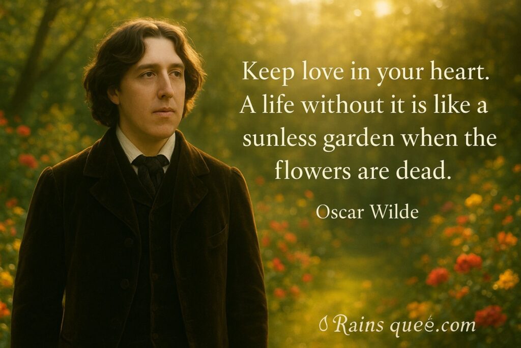  “Keep love in your heart. A life without it is like a sunless garden when the flowers are dead.”