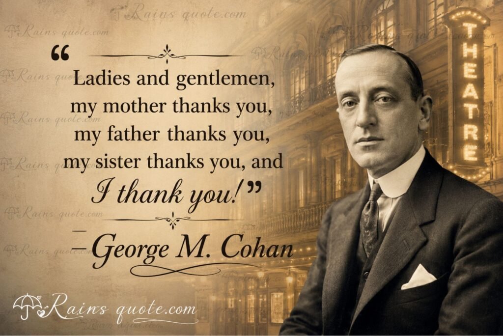 “Ladies and gentlemen, my mother thanks you, my father thanks you, my sister thanks you, and I thank you!”