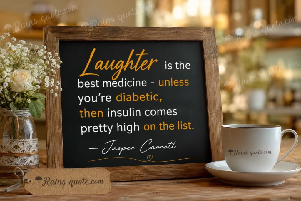 “Laughter is the best medicine - unless you're diabetic, then insulin comes pretty high on the list.”