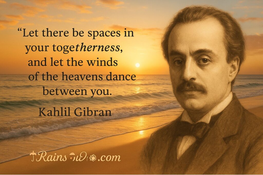 “Let there be spaces in your togetherness, and let the winds of the heavens dance between you.”
