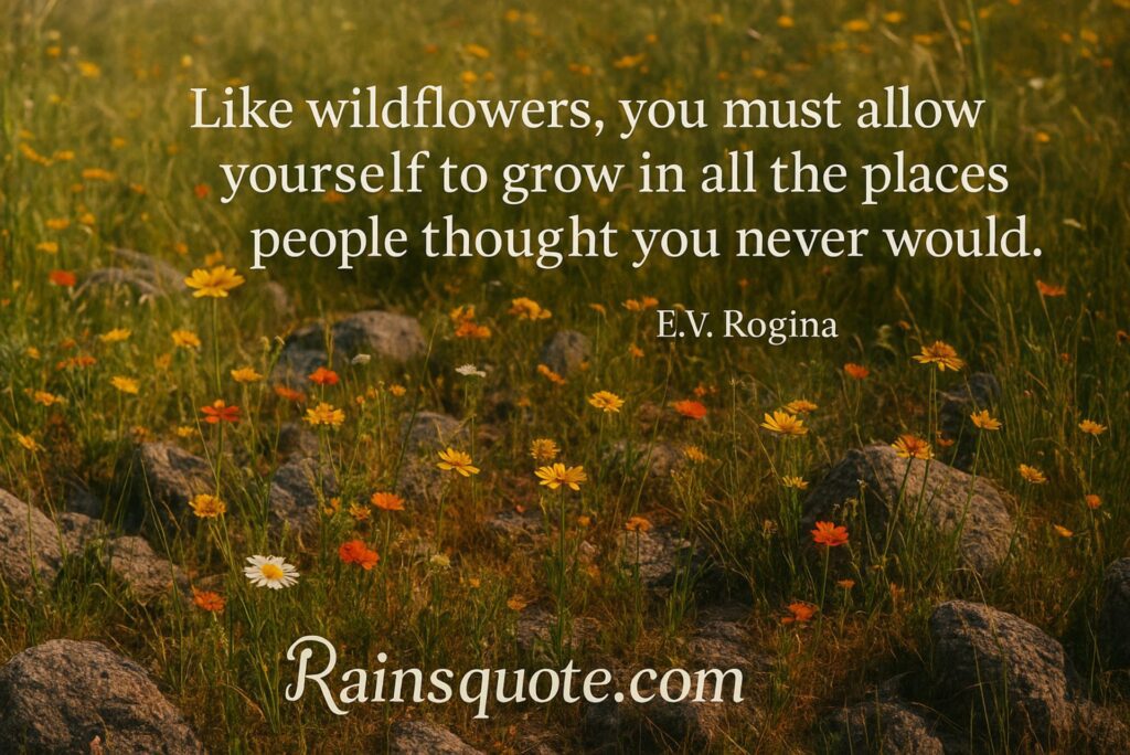 Like wildflowers, you must allow yourself to grow in all the places people thought you never would.”