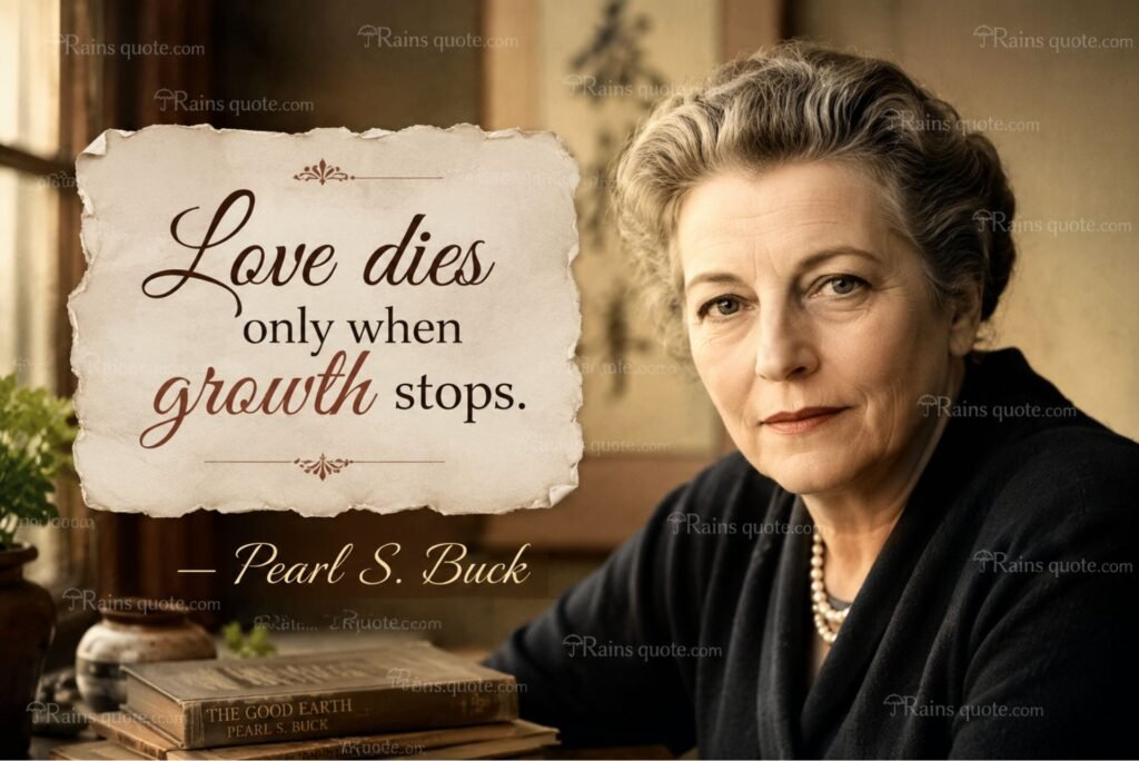“Love dies only when growth stops.”