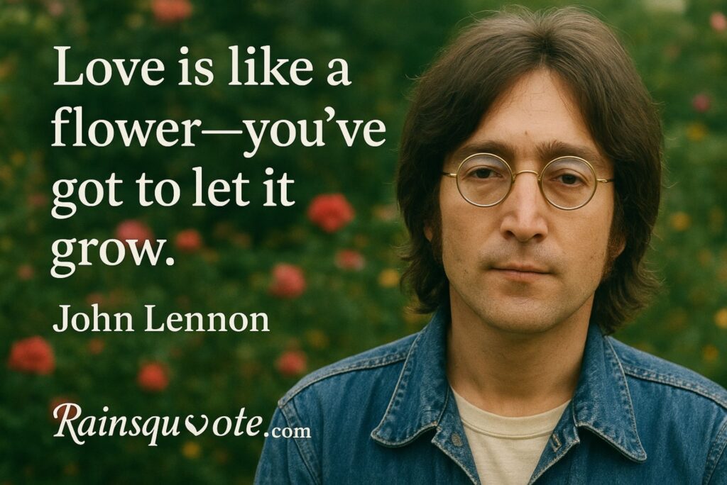 “Love is like a flower—you’ve got to let it grow.”