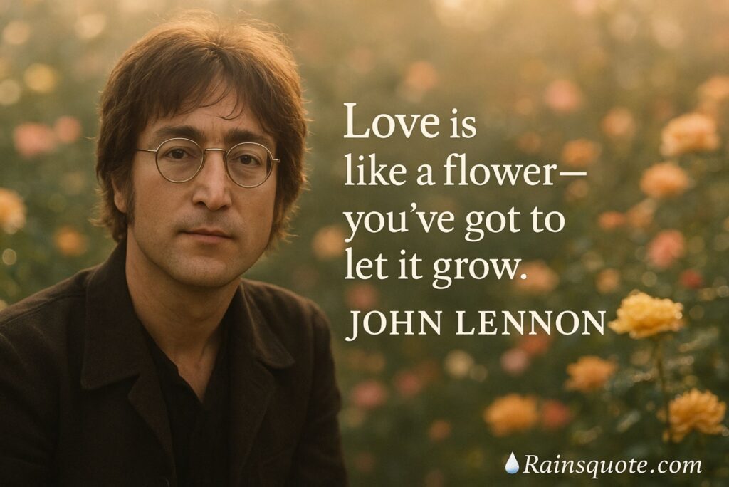 “Love is like a flower—you’ve got to let it grow.”
