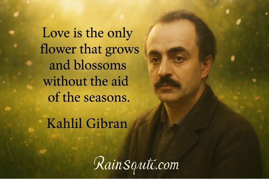 “Love is the only flower that grows and blossoms without the aid of the seasons.”