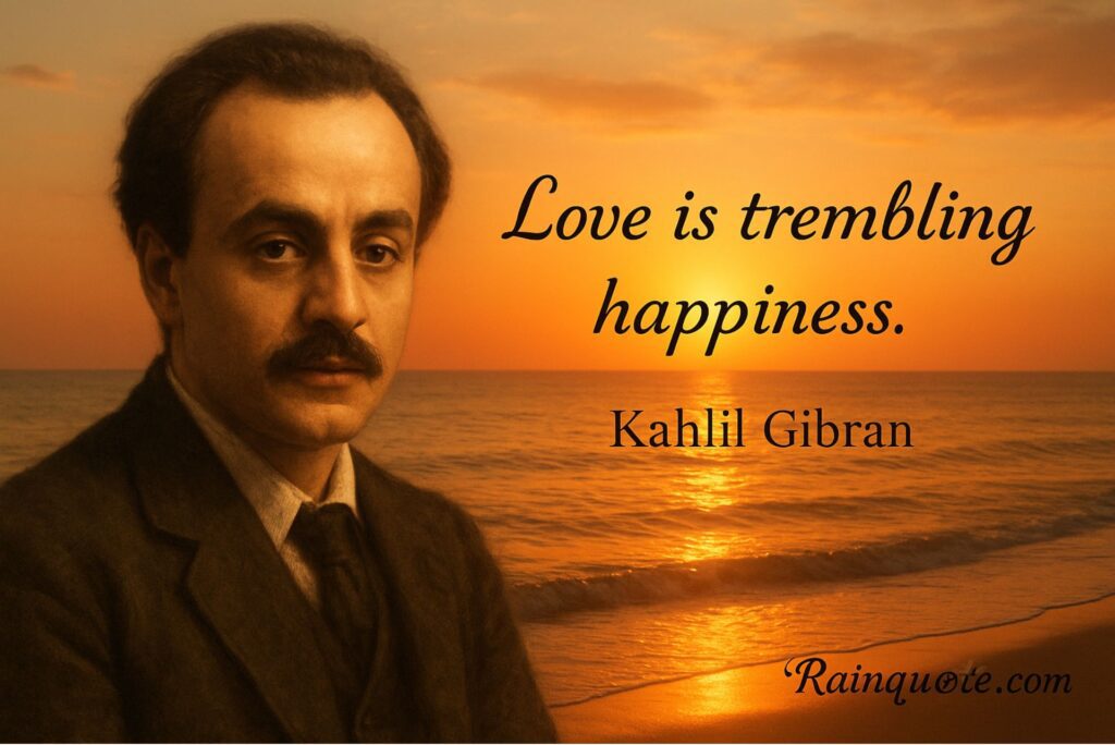 “Love is trembling happiness.”