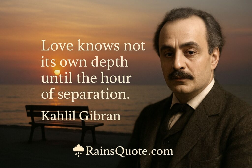 “Love knows not its own depth until the hour of separation.”