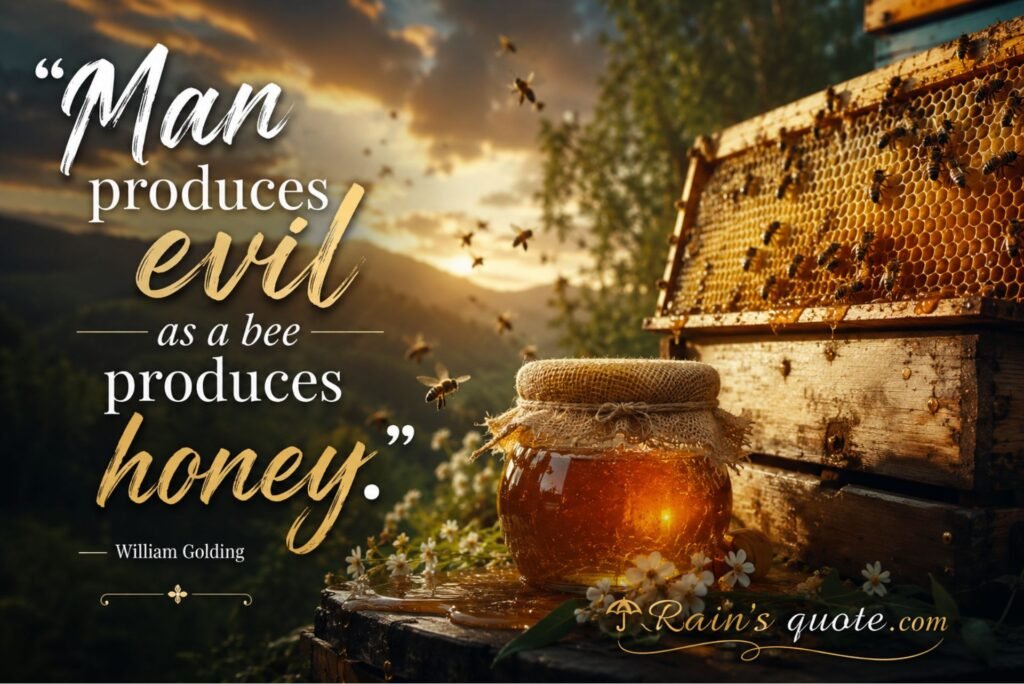 “Man produces evil as a bee produces honey.”