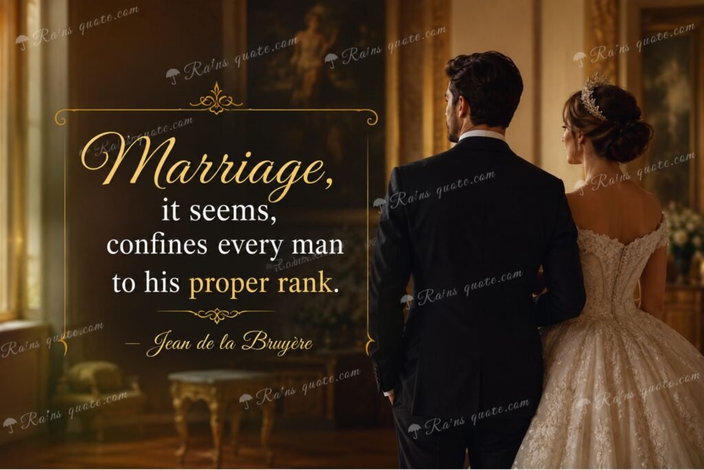 “Marriage, it seems, confines every man to his proper rank.”