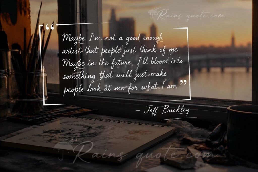 “Maybe I'm not a good enough artist that people just think of me. Maybe in the future, I'll bloom into something that will just make people look at me for what I am.”