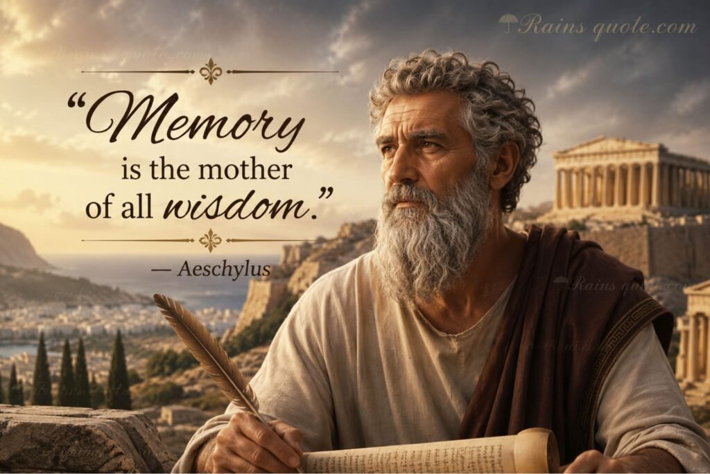 “Memory is the mother of all wisdom.”