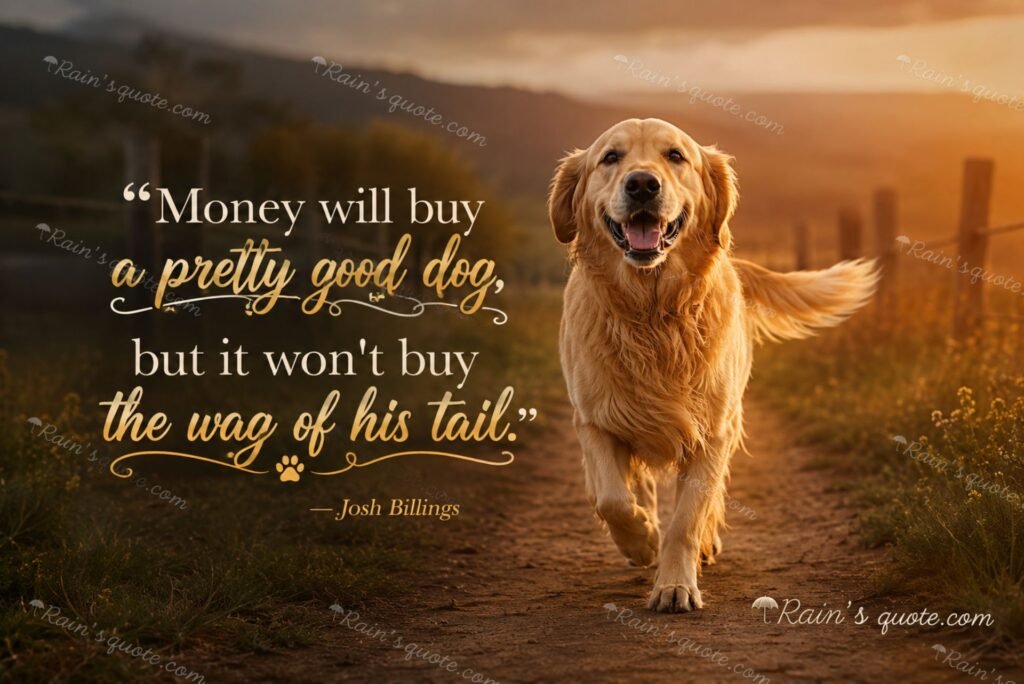  “Money will buy a pretty good dog, but it won't buy the wag of his tail.”