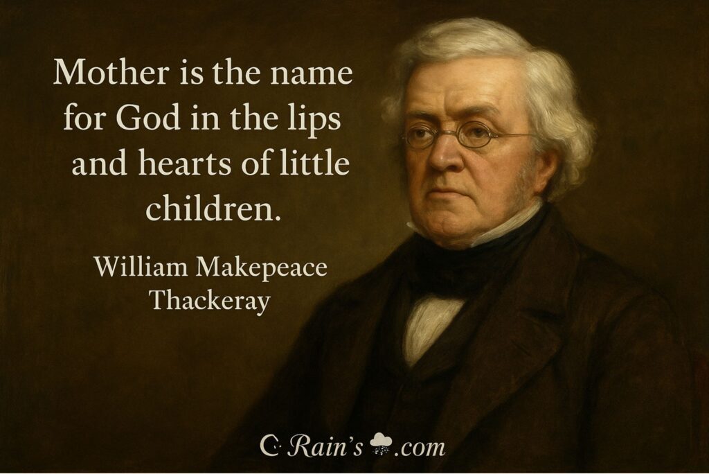  “Mother is the name for God in the lips and hearts of little children.”