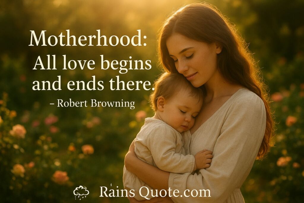 “Motherhood: All love begins and ends there.”