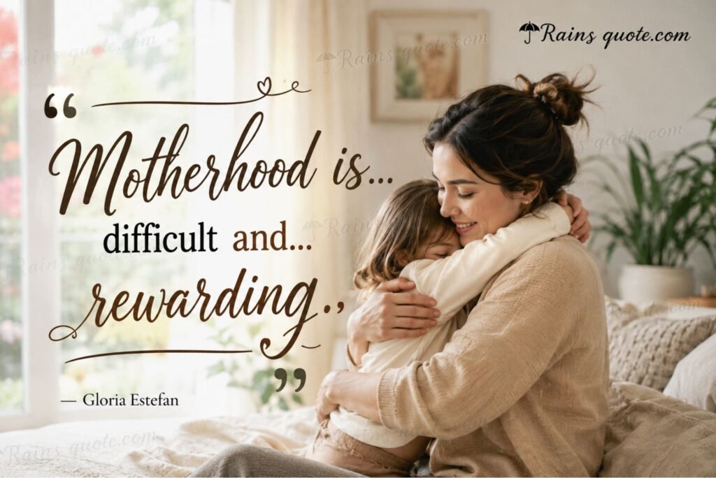 “Motherhood is... difficult and... rewarding.”