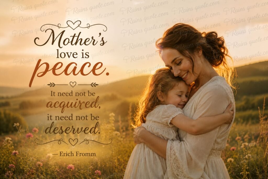 “Mother's love is peace. It need not be acquired, it need not be deserved.”