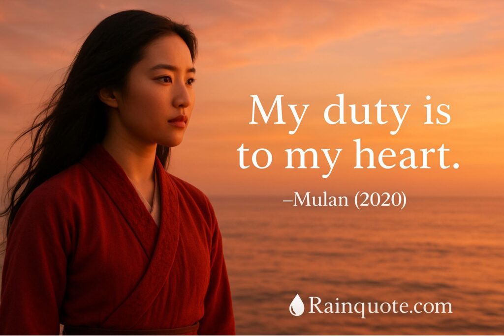 “My duty is to my heart.”