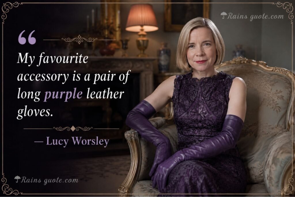  “My favourite accessory is a pair of long purple leather gloves.”