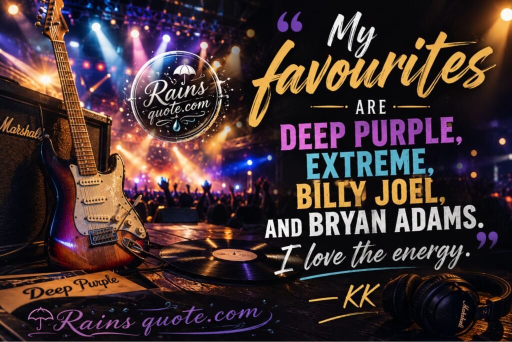  “My favourites are Deep Purple, Extreme, Billy Joel, and Bryan Adams. I love the energy.”
