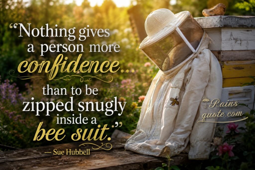 “Nothing gives a person more confidence... than to be zipped snugly inside a bee suit.”