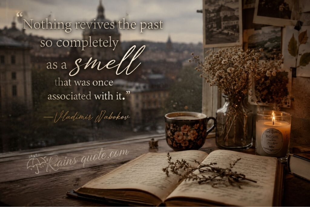 “Nothing revives the past so completely as a smell that was once associated with it.”