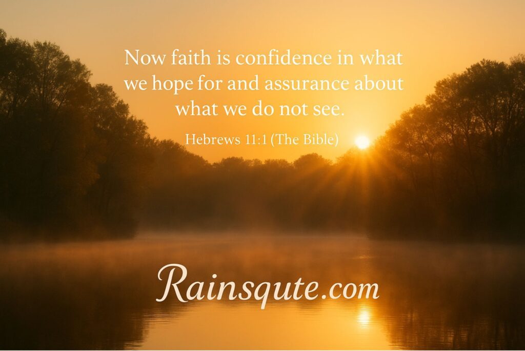 “Now faith is confidence in what we hope for and assurance about what we do not see.”