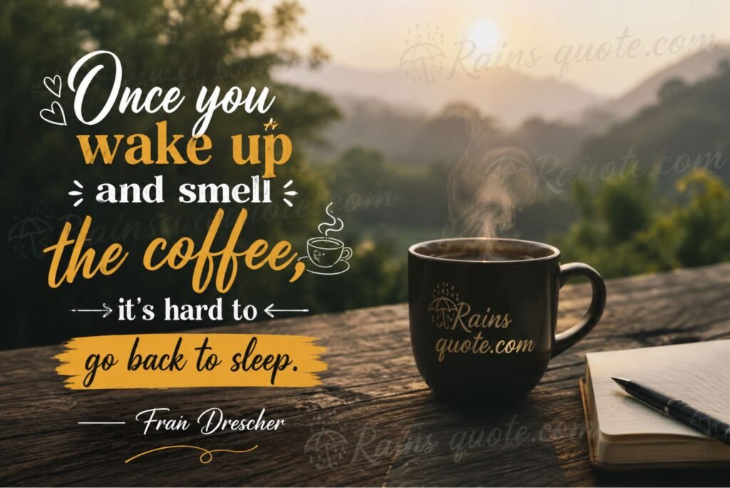 “Once you wake up and smell the coffee, it’s hard to go back to sleep.”