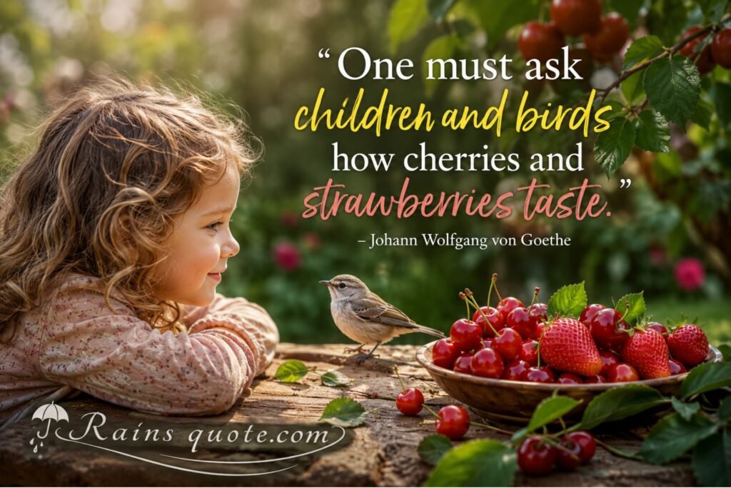“One must ask children and birds how cherries and strawberries taste.”