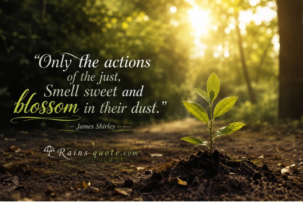 “Only the actions of the just, Smell sweet and blossom in their dust.”