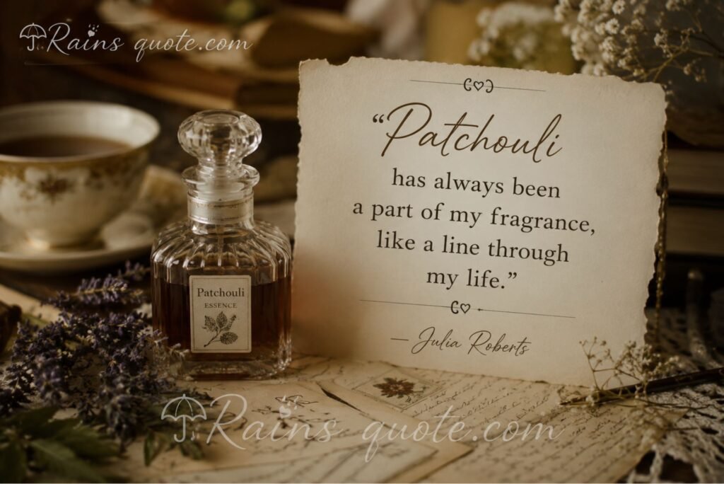 “Patchouli has always been a part of my fragrance, like a line through my life.”