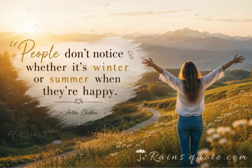 “People don't notice whether it's winter or summer when they're happy.”