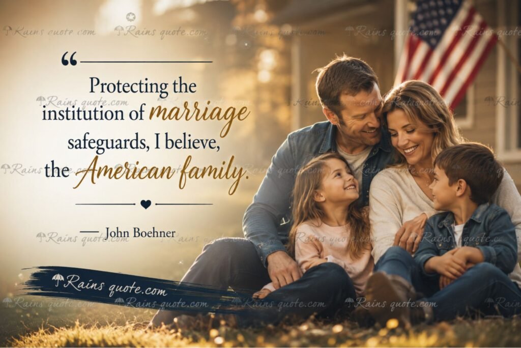 “Protecting the institution of marriage safeguards, I believe, the American family.”