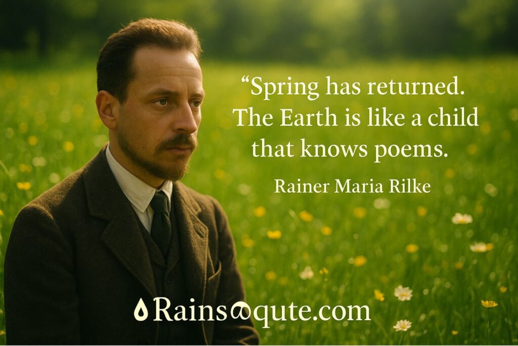 “Spring has returned. The Earth is like a child that knows poems.”