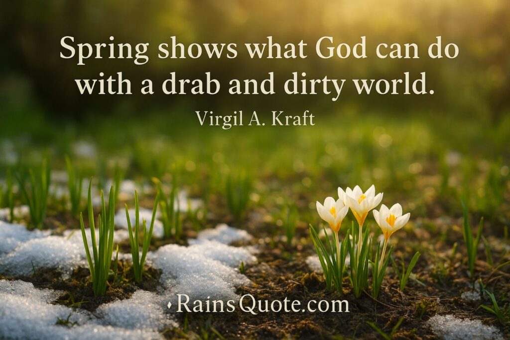 “Spring shows what God can do with a drab and dirty world.”