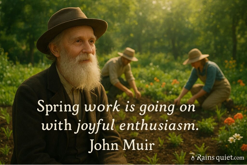 .“Spring work is going on with joyful enthusiasm.”