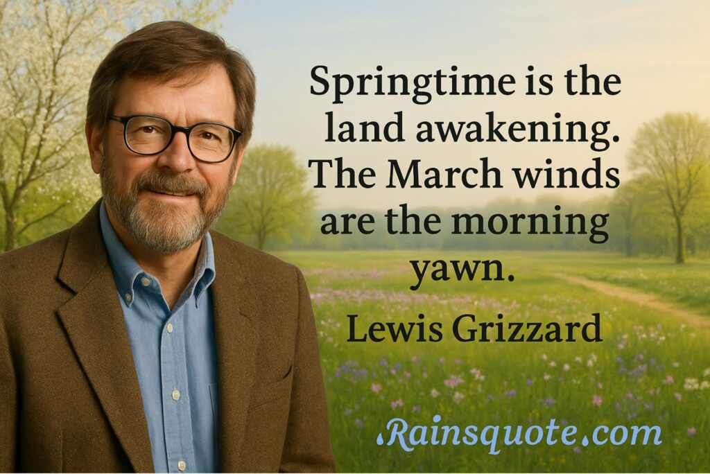 “Springtime is the land awakening. The March winds are the morning yawn.” 