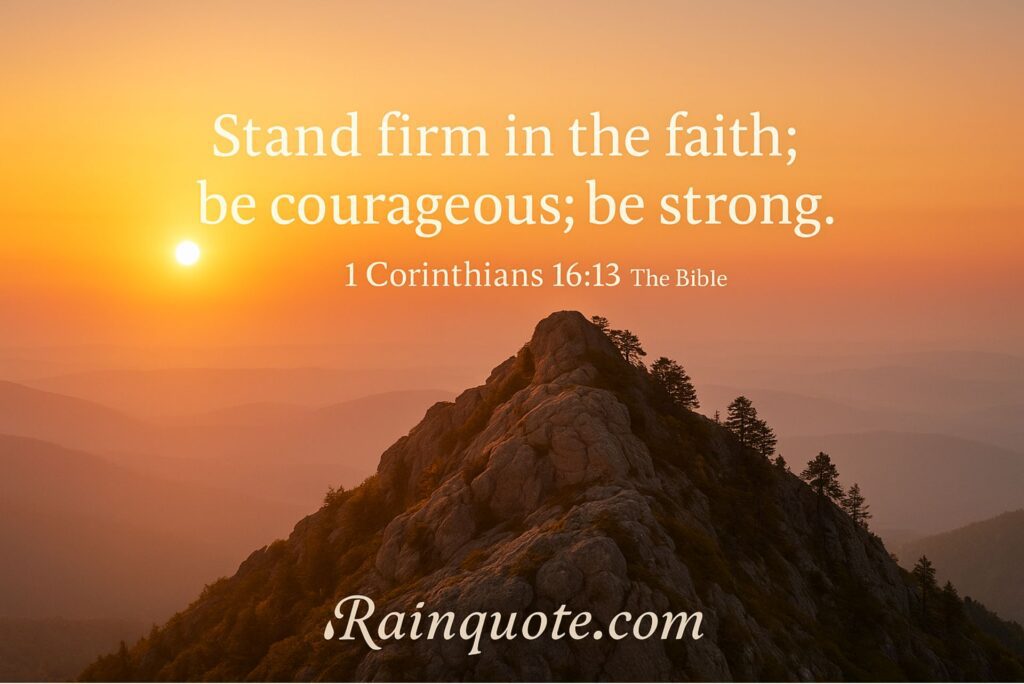“Stand firm in the faith; be courageous; be strong.”