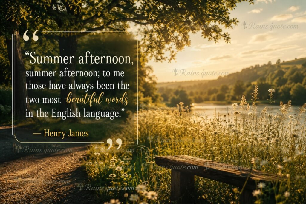 “Summer afternoon, summer afternoon; to me those have always been the two most beautiful words in the English language.”